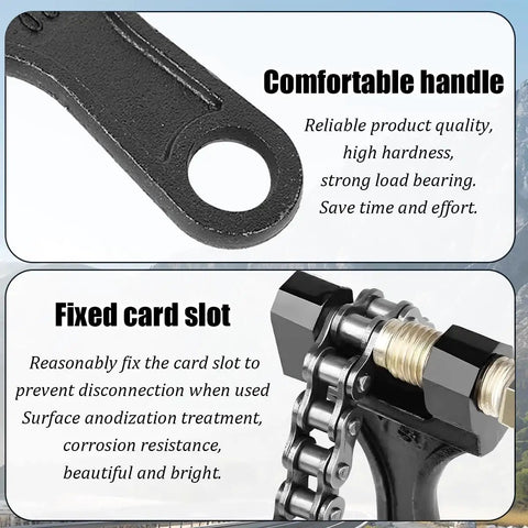 Heavy Duty Motorcycle Chain Breaker Tool, sturdy cast iron handle, fixed card slot for removing links 420 428 520 525 528 530 chains