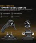 Built Tough Four Piece Engine Motor Mount And Transmission Bracket Kit featuring high-strength plastic parts for Chrysler 200 and Dodge Avenger.
