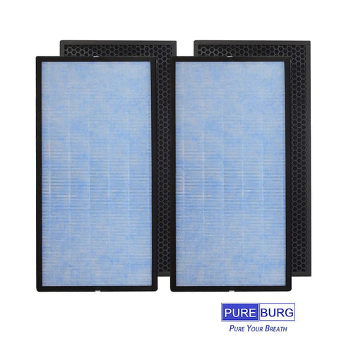 Replacement Filter Set For Big Air Purifiers With H13 True HEPA 4 Stage Filtration And Activated Carbon 2 Pack Compatible With Gocheer