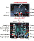 LED Light Strips Kit for Jimny Suzuki 1x16 Scale RC Car Upgrade with Independent ESC remote circuit board comparison diagram