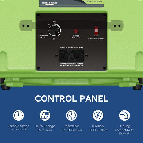 Control panel of Stackable 3 Stage Filtration Negative Air Machine For Industrial And Commercial Use Heavy Duty Air Cleaner With MERV 10 Filter HEPA And Activated Carbon Filter