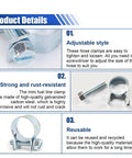 Product details of 30 Piece Fuel Line Hose Clamp Set With 1/4 In 5/16 In And 3/8 In Stainless Steel Adjustable Clamps For Automotive Diesel And Petrol Pipes DIY Friendly Pro Grade Heavy Duty Construction For Long Lasting Performance, showing adjustable style.
