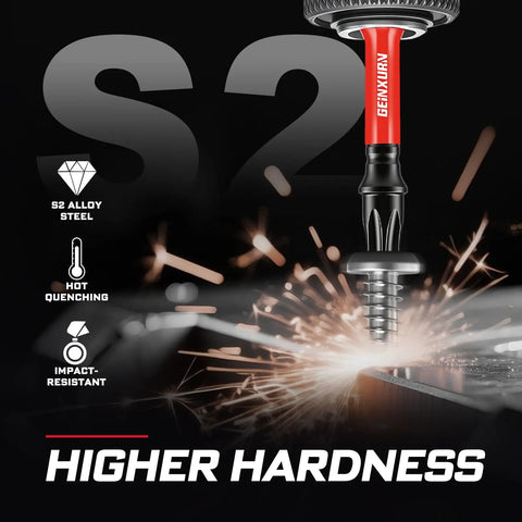 Torx Screwdriver Bits Set 52 Pcs Magnetic Pro Grade With Color Coded Base showing S2 steel durability and impact resistance.
