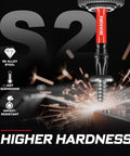 Impact Screwdriver Bits Set 217 Pieces All In One S2 Steel showing hot quenching and impact resistance with sparks