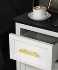 Drawer with 20 Pack Gold Cabinet Handles And Drawer Pulls In Brushed Brass Finish For Kitchen Cupboards And Dressers, showing handle detail