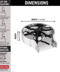 Dimensions diagram of Chrome Glass Rinser For Kitchen Sink GR250, featuring the size and installation requirements.