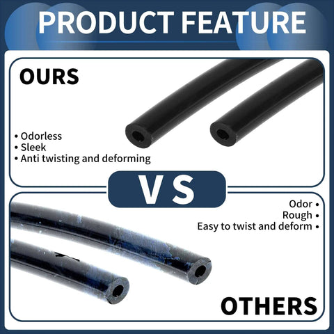 Comparison of Silicone Vacuum Tubing Hose For Automotive High Temperature Black Hella Durable 6.6 Feet Long 3 Sixteenth Inch Inner Diameter 4mm ID 2.5mm Wall Thickness Universal Fit For Ford Cars Trucks Marine And More against others