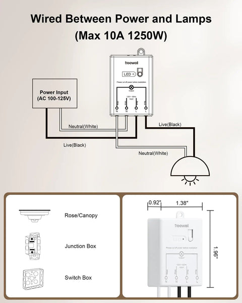 3 Way Wireless Light Switch And Receiver Kit With 200 Ft RF Long Range, Easy No Rewire Install, Instant On Off Remote, Works Without WiFi, Simple Setup For Living Room, Bedroom And Hallway Lighting wiring diagram with dimensions