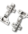 Top Shelf Soft Close Cabinet Hinges 2 Pack Adjustable 105 Degree Clip On Concealed European Hardware Heavy Duty, silver finish.