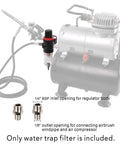 Airbrush Compressor Pressure Regulator With Water Trap Filter And Gauge, Adjustable From 0 To 140 PSI, BSP Thread, diagram view