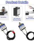 Resettable Fuse Circuit Tester For HVAC Breakers with 3 Amp and 5 Amp units, UL rated, includes top button and quick connection terminals.