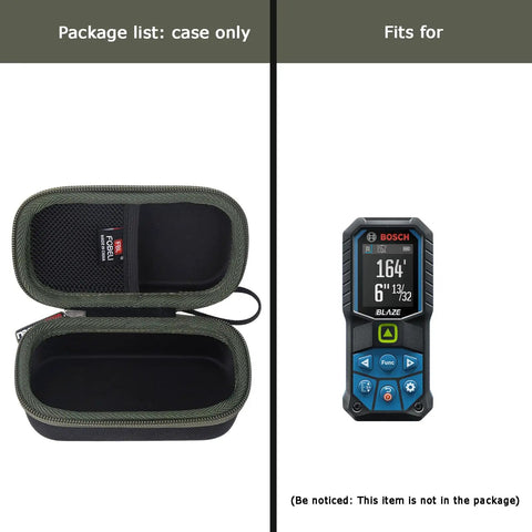 Hard Case For Bosch GLM165 25G 27CGL 165 Ft Laser Measure Shockproof Water Resistant Durable EVA Shell With Snug Fit Keeps Your Laser Distance Tool Safe On The Jobsite, open case only