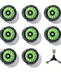 8 Pack Roller Skate Wheels 62mm X 42mm 90A High Rebound With Bearings And Mounting Tools ABEC 11-608 Installed