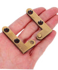 Hidden Brass Door Hinge 2 Pack For Secret Doors And Bookcases, Heavy Duty Concealed Pivot Hinge, Bronze Finish, in hand