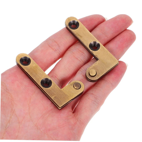 Hidden Brass Door Hinge 2 Pack For Secret Doors And Bookcases, Heavy Duty Concealed Pivot Hinge, Bronze Finish, in hand
