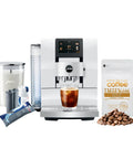 Z10 32 Specialties Automatic Coffee Machine Bundle With Glass Milk Container 6 Bean Blend Espresso Roast Milk System Cleaner
