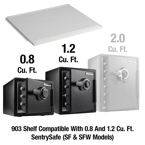 Adjustable Shelf Insert For 0.8 And 1.2 Cu Ft Fireproof Waterproof Safes, White, Fits SFW082 And SFW123, product alongside safes