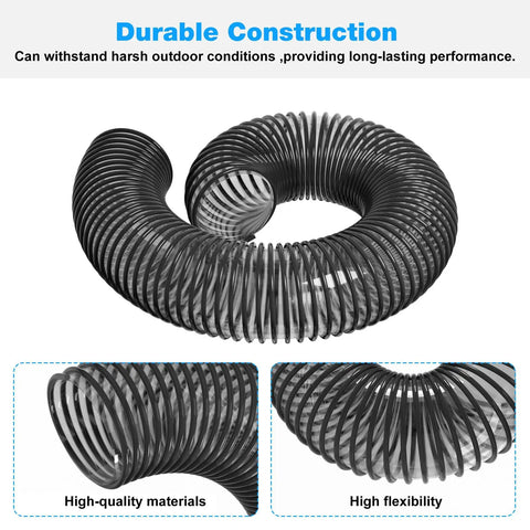 Heavy Duty Lawn Vacuum Replacement Hose for Mow-N-Vac and Chip-N-Vac Riding Mowers, Stretchy 84 Inch Long by 6 Inch Wide, durable flex hose