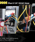 Three Piece 72 Inch Low Loss HVAC Refrigerant Hoses With Compact Ball Valve And Quarter Inch Flare Fittings in use