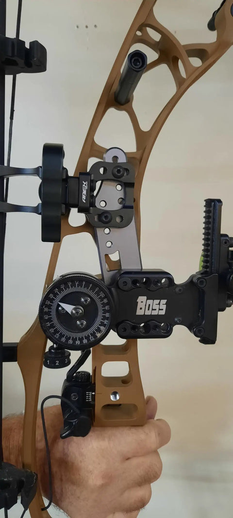 Quiver Extension Bracket For Archery Bow Gun Metal Grey Movable Sight Bracket That Keeps Your Quiver Out Of The Way While You Dial In