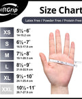 Size chart for Disposable Nitrile Gloves Black Latex Free Powder Free Non Sterile 100 Count Box Medium for Cooking.