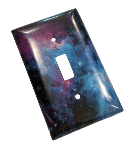 Dope Galaxy Nebula Print Light Switch Cover For Cosmic Home Decor Real Photo Style Wall Plate Not A Decal Actual Printed