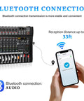 Bluetooth connection of Six Channel Professional Mixer Console With 320 DSP Effects 7 Band EQ Digital DJ Mixer with phone pairing