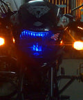Motorcycle front with working turn signals using Plug N Play Electronic LED Flasher Relay For Motorcycles Hyper Flash Fix 12V.
