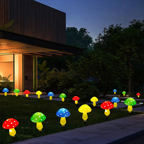 Upgraded Dope Solar Mushroom Lights For Outdoors And Garden Decor With Eight Modes Waterproof And Portable Solar Lights in yard
