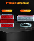 dreamdragon 12V LED trailer taillight kit; front red taillight and side clear-lens lamp, 4.0 in W x 4.3 in H