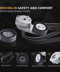 Must Get Serpentine Belt Tensioner Idler Pulley Kit For Dodge Ram 1500 5.7L V8 Truck Model Years 2013 Through 2022 Plus Classic Versions From 2019 Onward With Reliable Performance And Durability. belt and pulley kit with tensioner, idler pulley, and serpentine belt