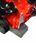 GM LS Truck Iron Block Interior Third Hole Bracket Low Mount Accessory Mount For Alternator And Fuel Pump Replaces Missing Casting Boss Fits Silverado LM7 LQ4 L59 LQ9 LMG L96 LC8 Engines installed on red LS iron block