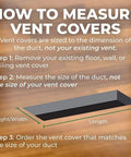 Guide on measuring duct size for Dope Cast Aluminum Contemporary Black Vent Cover 4x14 For Floor Or Wall Registers With Adjustable Dampers.