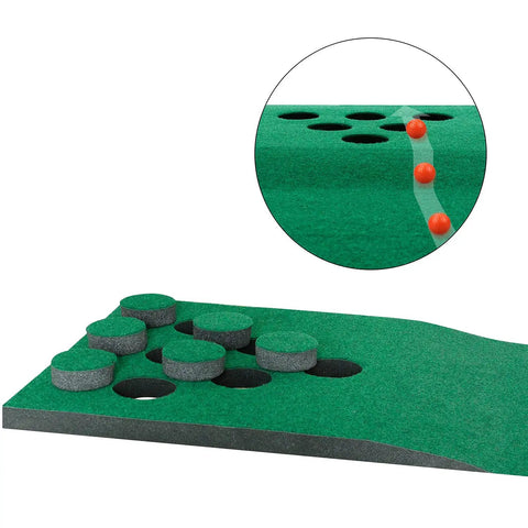 Putting Mat Golf Set With Two Adjustable Putters Six Golf Balls Twelve Hole Covers for indoor and outdoor practice