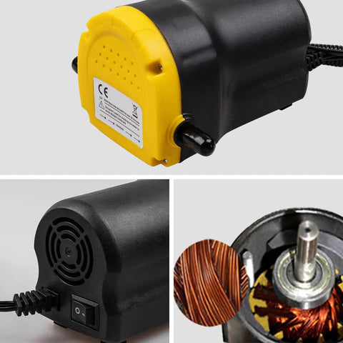 Heavy Duty Smooth Operator 12V 60W Oil Extractor Pump For Cars And Pickup Trucks showing motor details and connection.