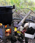 Camping scene with char cloth fire starter refills for bushcraft and outdoor survival eight rolls quick ignite in 0.5 to 3 seconds hand made emergency fire starter