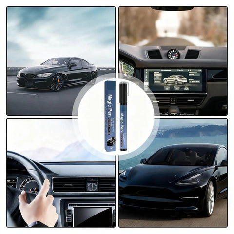 Scratch Repair Pen For Cars And More, Waterproof 5ml Quick Fix That Stays Long Lasting, Easy Car Scratch Remover displayed with luxury cars