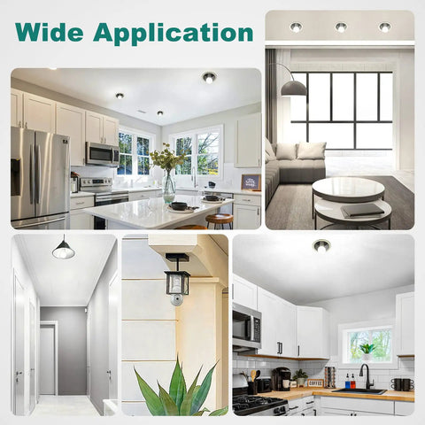 Various home interiors showing versatility of E26 Socket Extender With 1.97 Inch Extension For Standard Medium Base Lamps