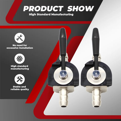 2-Pack 1/4 Inch Heavy Duty Gas Shutoff Valve Steel Inline Shutoff Replacement For ATVs, Karts, And Lawn Mowers, Compatible With Scag 48568