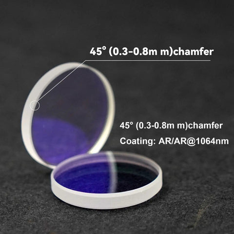 Set Of 10 Fiber Laser Protective Lenses For Raytools Cutting Heads, 27.9mm Diameter And 4.1mm Thick, 99.5 Percent Transmission
