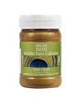 Brass Metallic Satin Paint 6 oz water-based interior finish with low VOC intermixable formula jar for decor projects