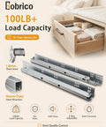 Smooth As Butter Ride Undermount Drawer Slides Soft Close Full Extension Glides Heavy Duty Concealed Cabinet Runners 21 Inch with 100LB Load Capacity