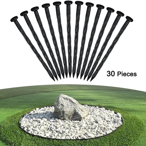 Spiral Landscape Anchoring Spikes 8 Inch Set For Lawn Edging Tough As Nails Durable Plastic Stakes For Garden Fabric 30 Pack