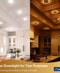 20 Pack 6 Inch Led Recessed Lights With Night Light Mode illuminating kitchens in bright and warm tones for versatile home lighting.