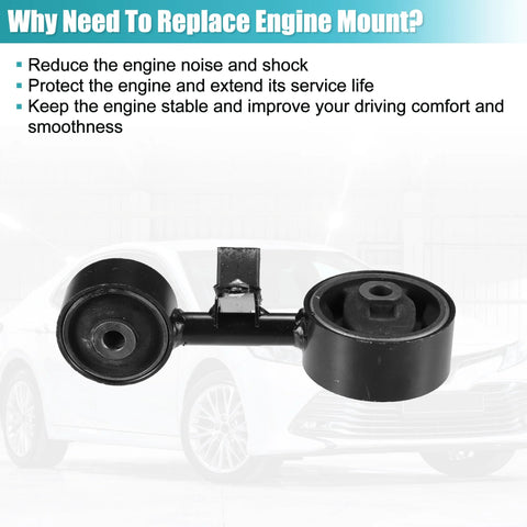 Engine Motor Mount For Toyota Camry 2.4L 2002-2006 And Solara 2004-2008 against car background, front view, OE Numbers 123630H050, 1236328060, 1236328061