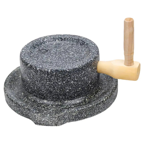 Hand Crank Stone Grain Mill With Granite Grinding Stone And Sturdy Wood Base, Compact Flour Grinder For Fresh Ground Flour And Grains