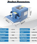 Automatic Heat Sealer Machine For Plastic Bags With Temperature Control, blue compact design, product model GLF-50, parameters displayed