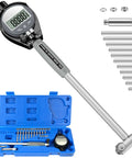 HDLNKAK digital bore gauge set with LCD display, 2–6 in range, includes assorted anvils and blue carrying case