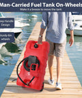 60L Portable Fuel Caddy On Wheels With 10 Ft Delivery Hose And Siphon Pump Heavy Duty Poly Gas Can for gasoline and diesel