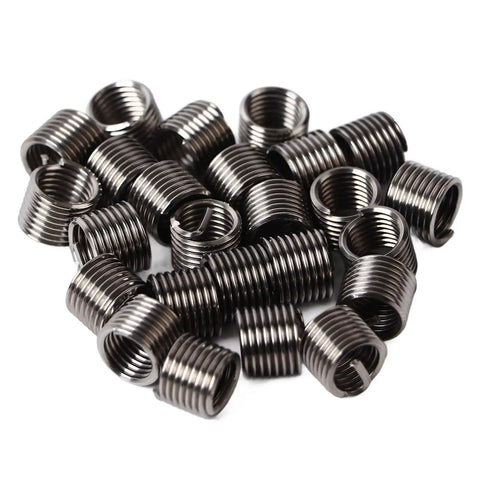 Metal self-tapping inserts from 261 Piece Thread Repair Kit With Metric And Imperial Self Tapping Inserts Taps And Drill Bits Automotive And Industrial Repair Set